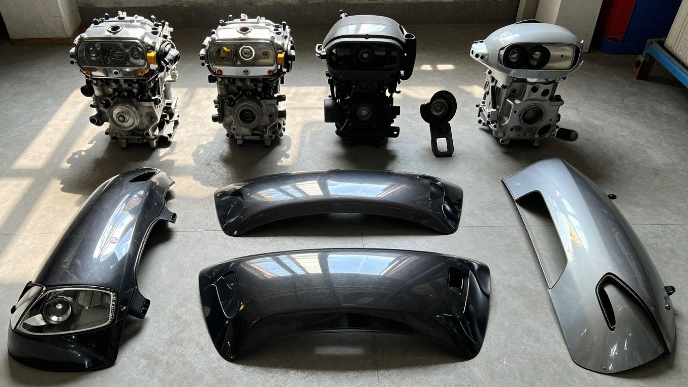 Affordable Haval car parts laid out for sale.